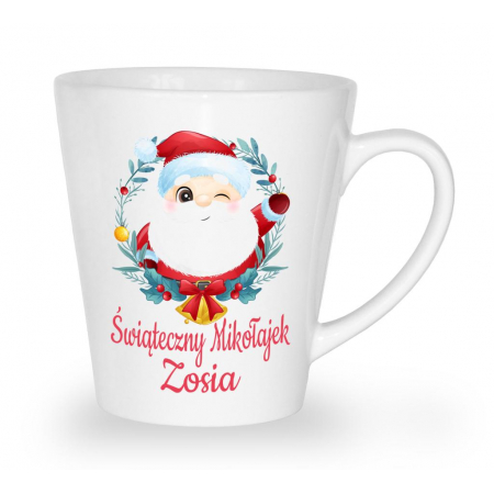 Kubek latte świąteczny prezent na mikołajki Mikołajek+ imię